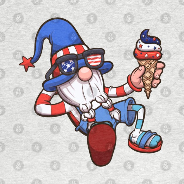 4th Of July Gnome With Ice Cream by TheMaskedTooner